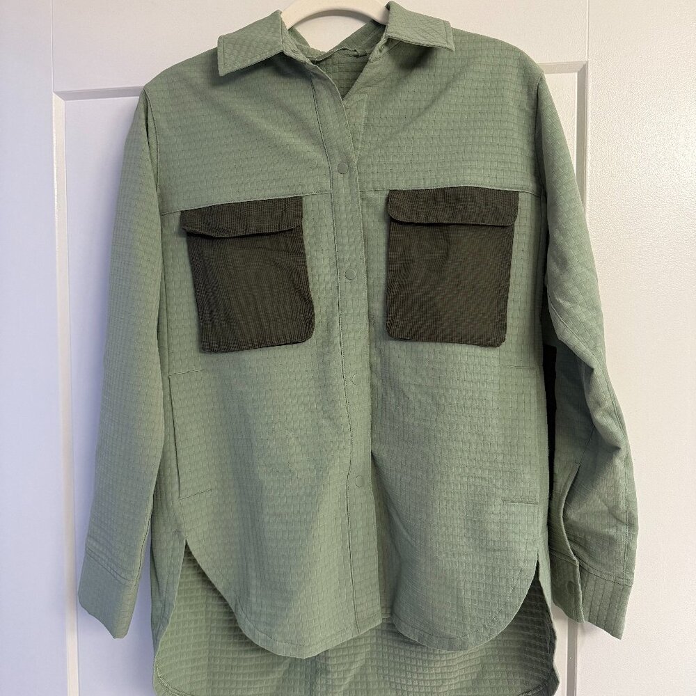 Lululemon Grid Fleece Hiking Overshirt Laurel Green/Medium Olive size 2